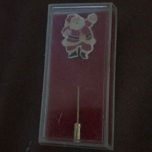 Santa Scarf Pin in Plastic Box